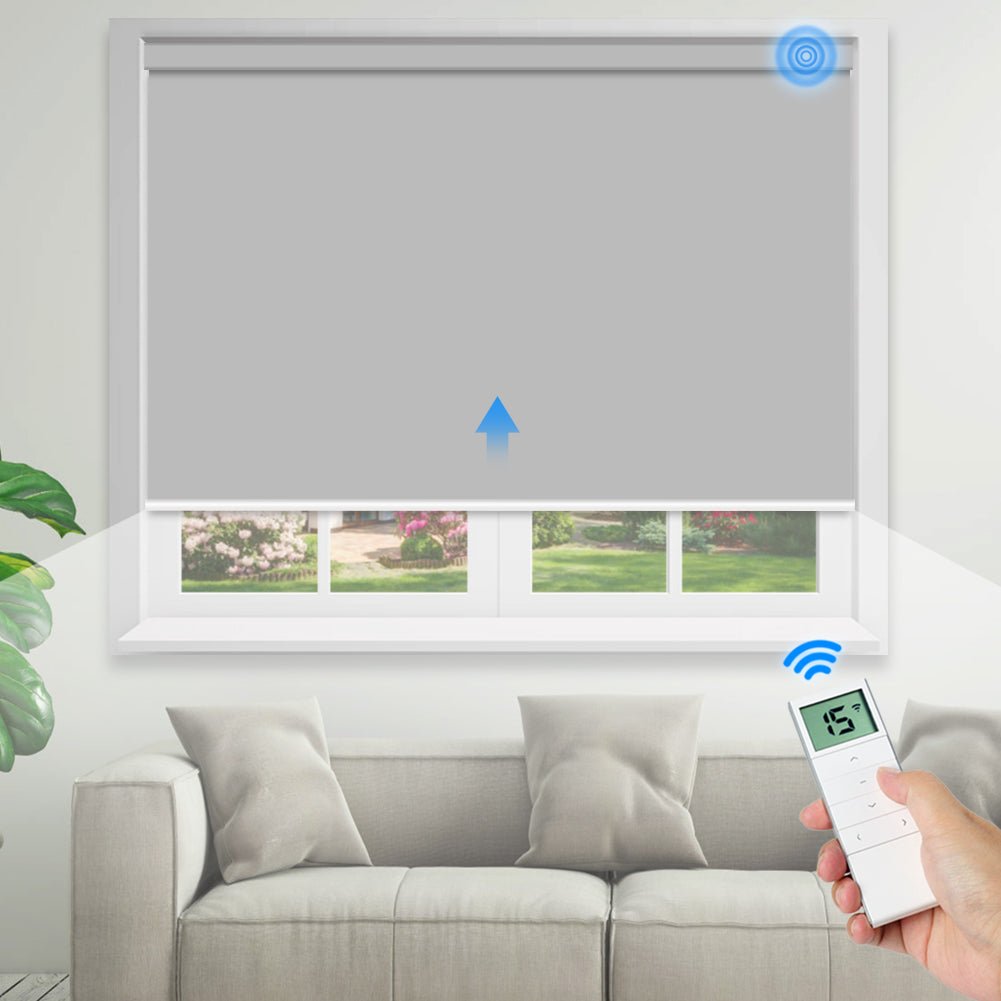 Motorized Blackout Roller Shade - Vinyl Fabric - Tokblind official