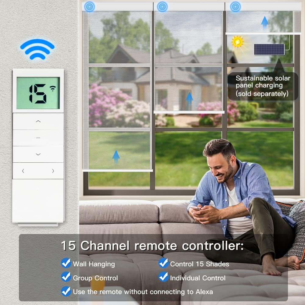 Motorized Light Filtering Roller Shades - Sheer White - Tokblind official