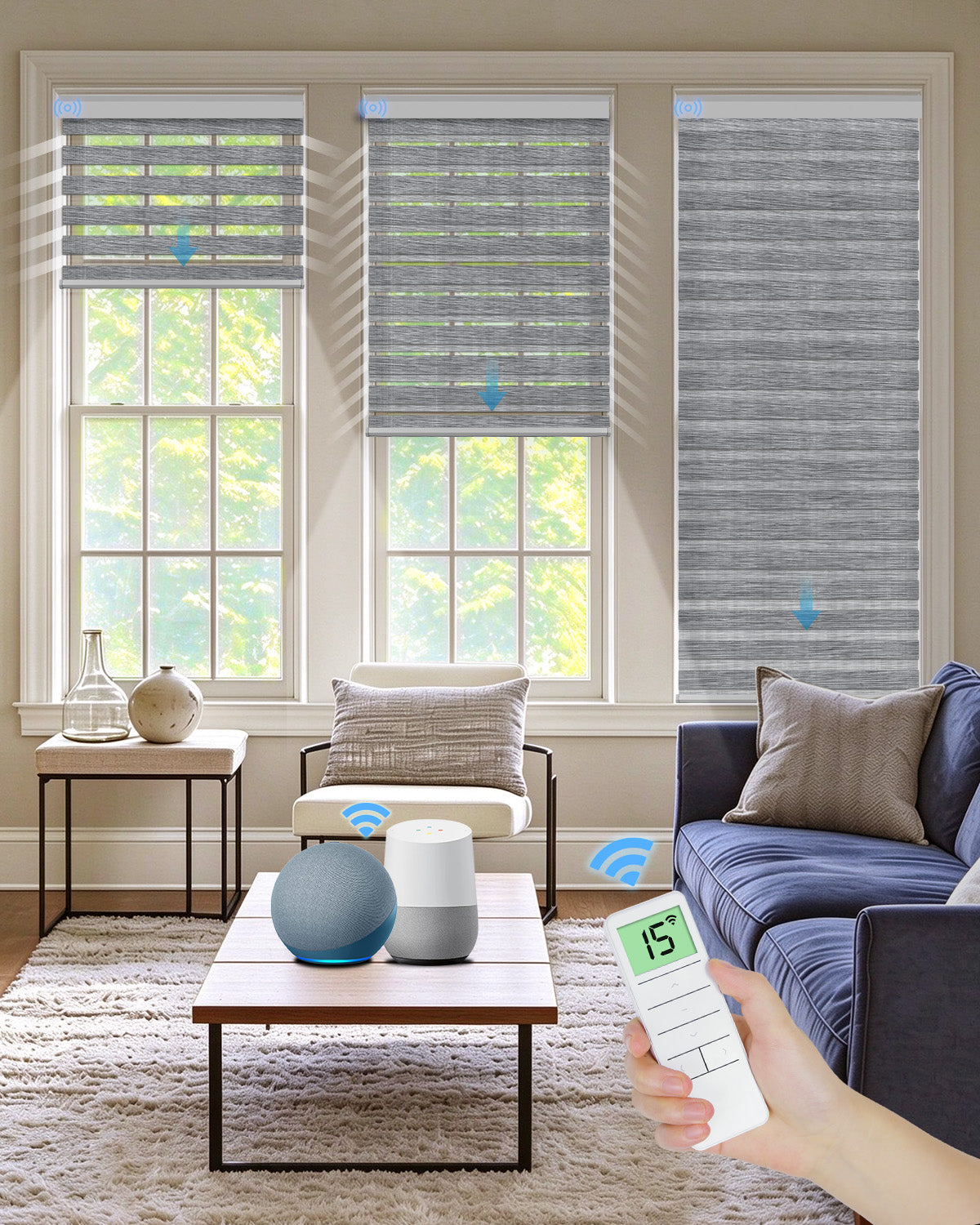 Smart Motorized Zebra Blinds