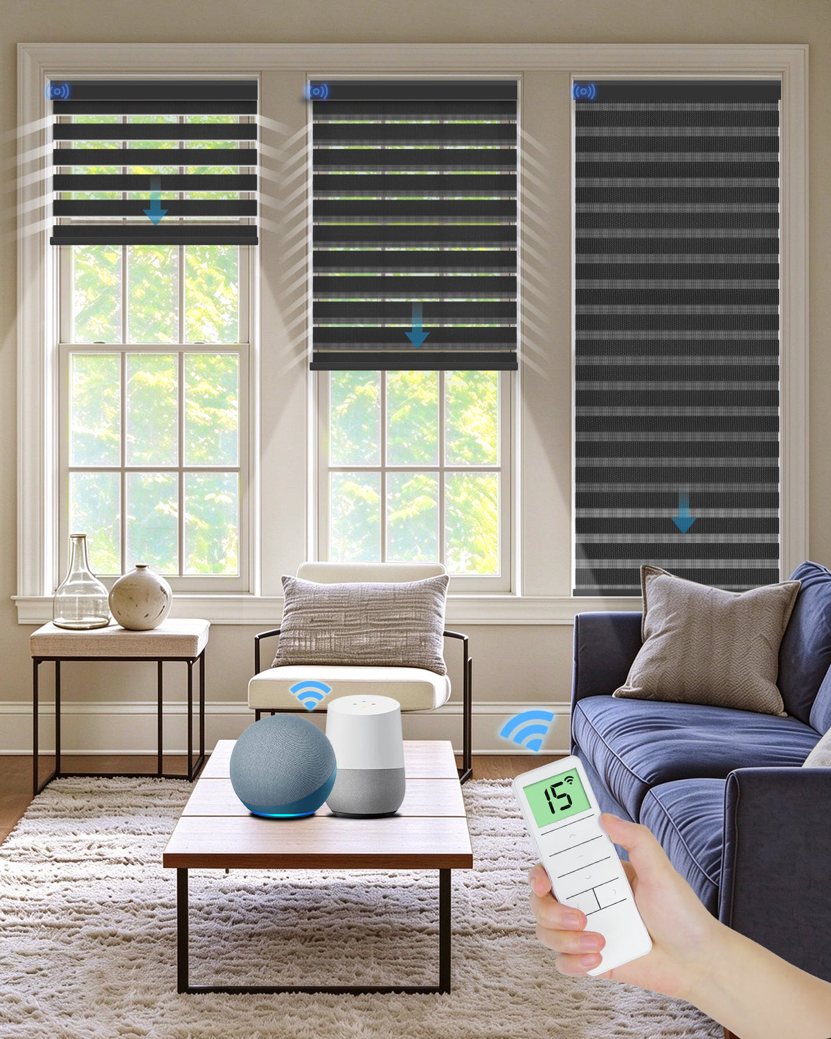 Smart Motorized Zebra Blinds