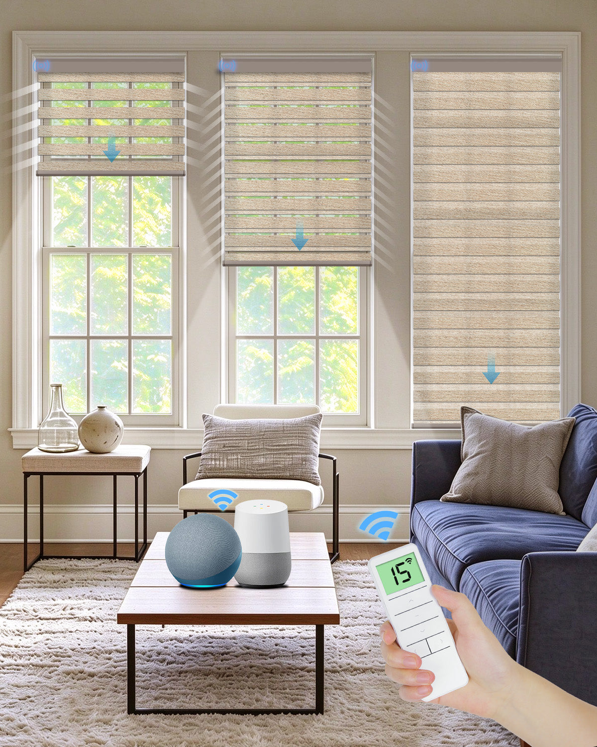 Smart Motorized Zebra Blinds