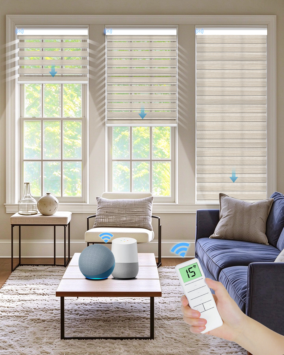 Smart Motorized Zebra Blinds
