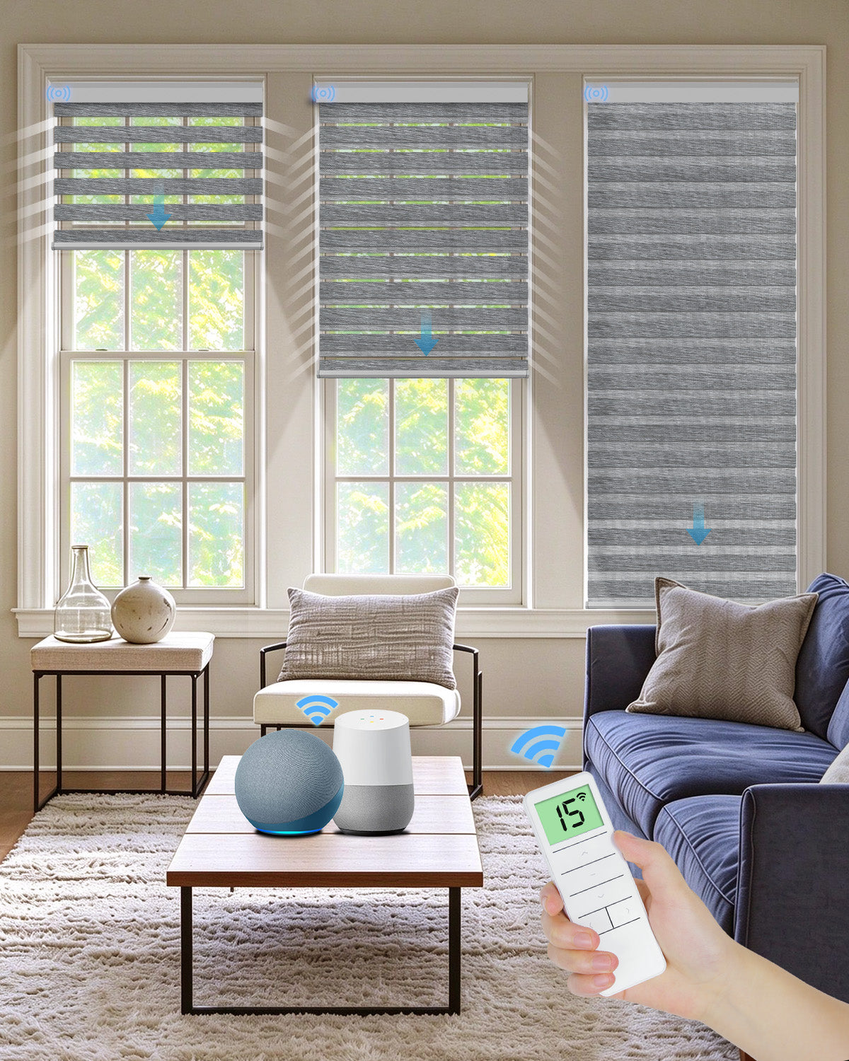 Smart Motorized Zebra Blinds