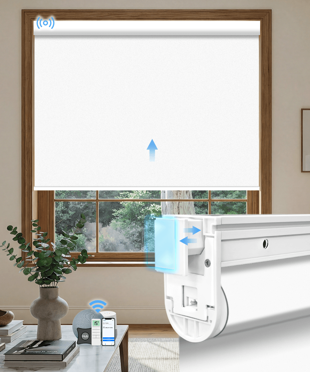No-Drill Motorized Blackout Roller Shades