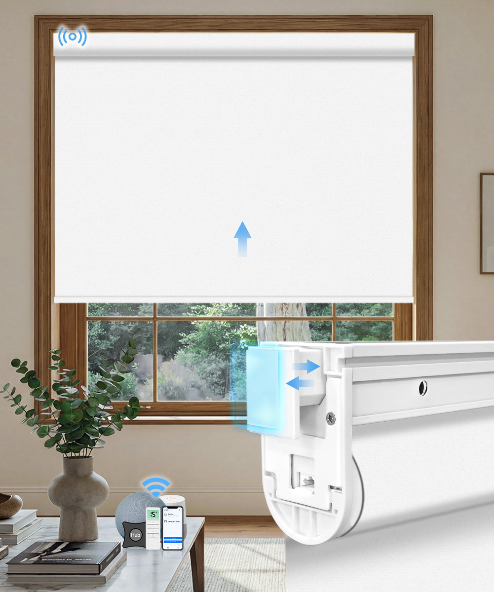 No-Drill Motorized Blackout Roller Shades