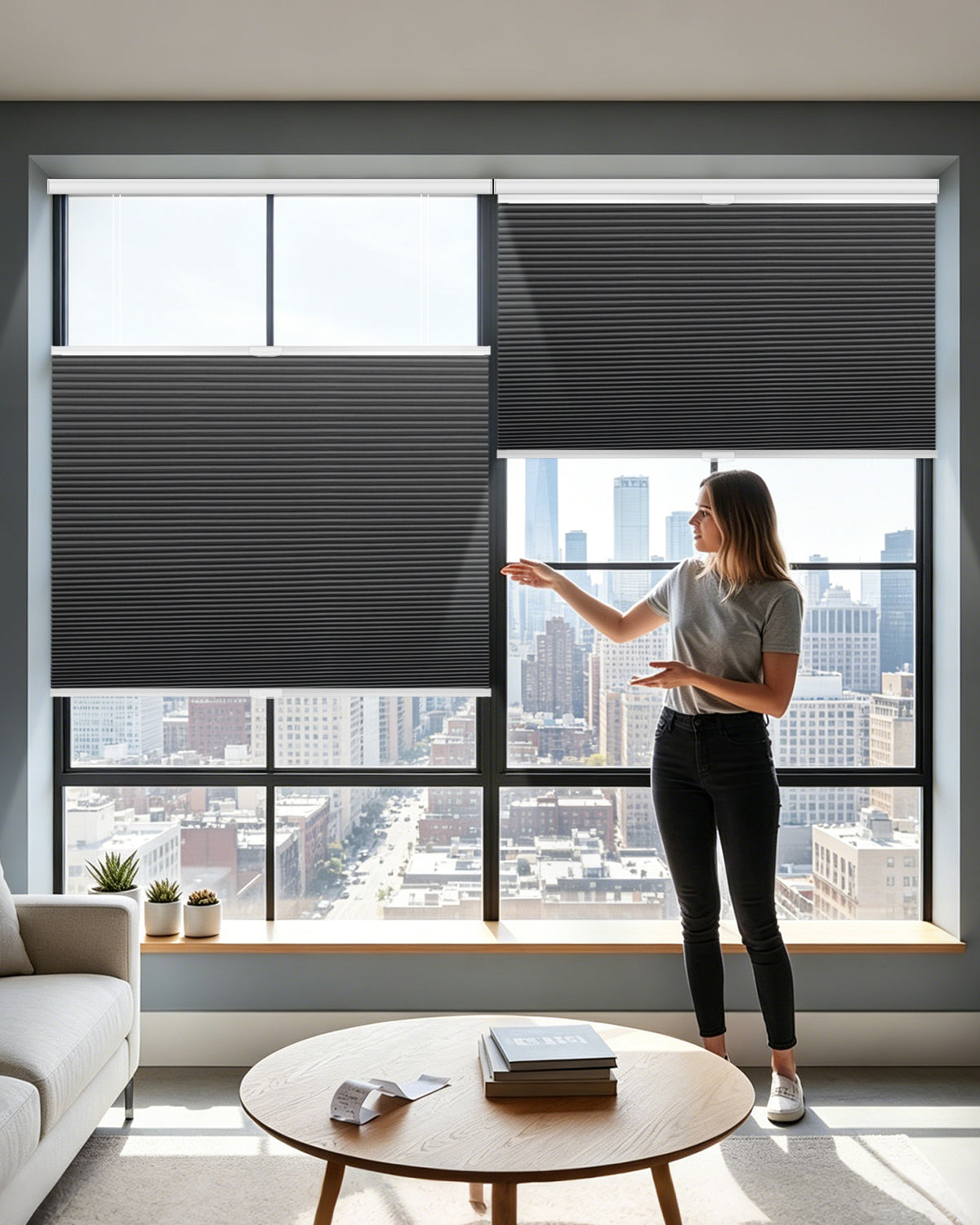Top Down Bottom Up Manual Cellular Shade - Blackout