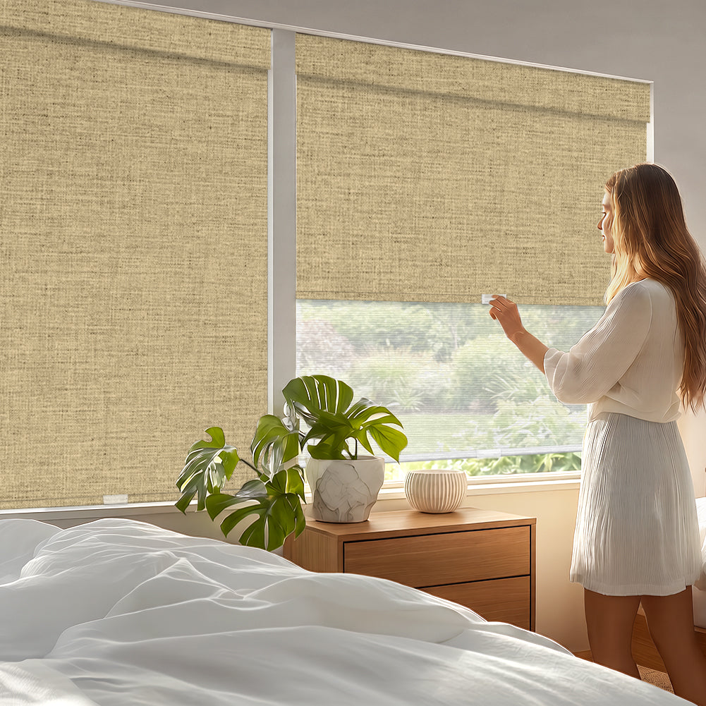 Manual Cordless Dual Roller Shades, Blackout & Sheer, Custom Size