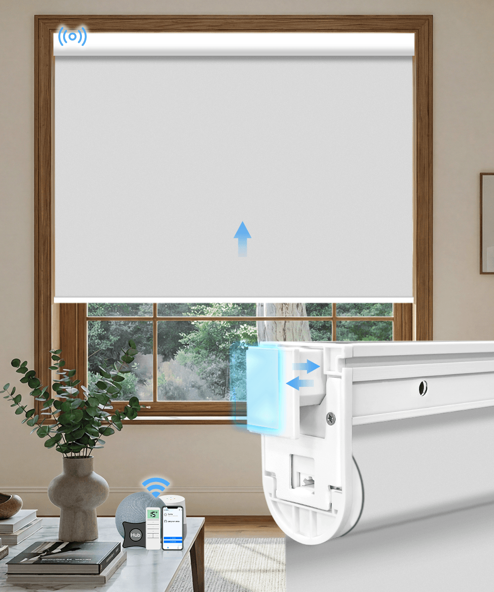 No-Drill Motorized Blackout Roller Shades