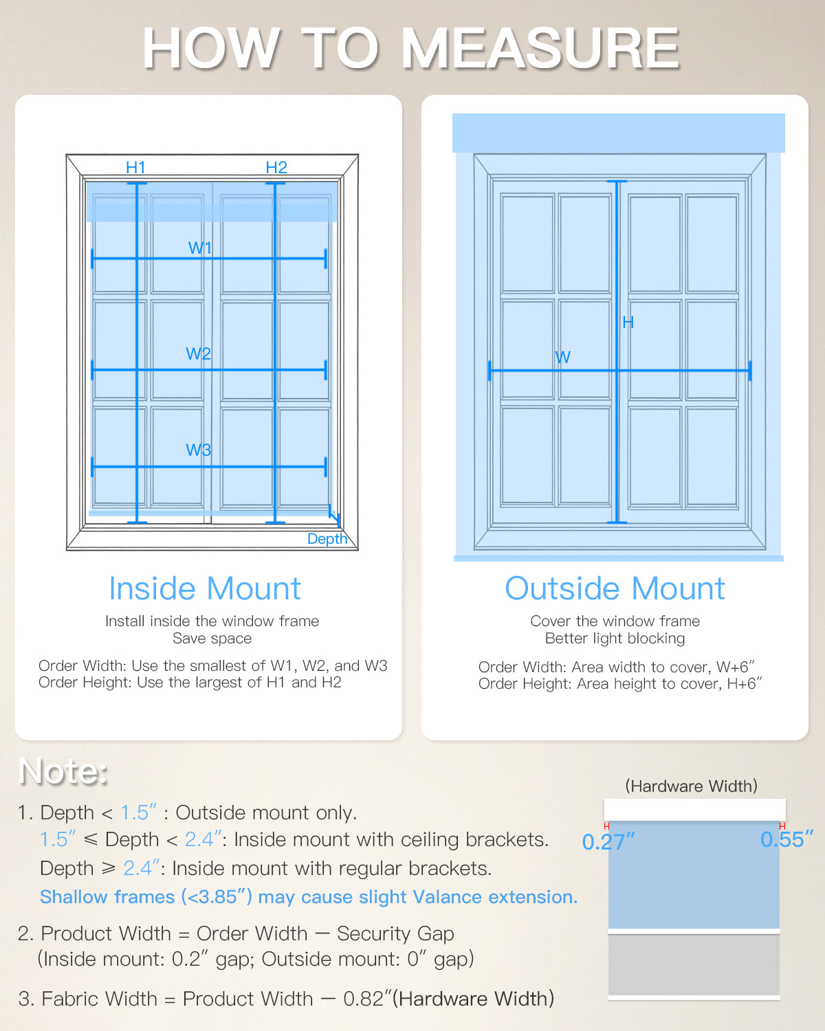 Manual Corded Dual Roller Shades, Blackout & Light Filtering