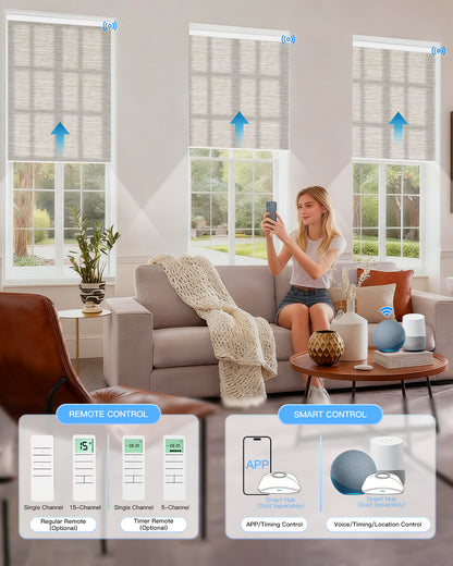 Motorized Roller Shades - Light Filtering