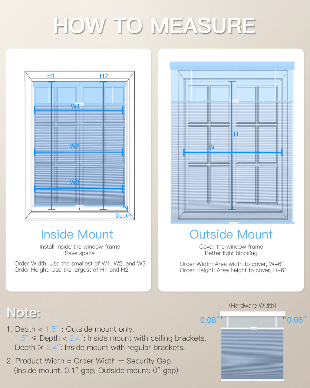 Top Down Bottom Up Manual Cellular Shade - Blackout