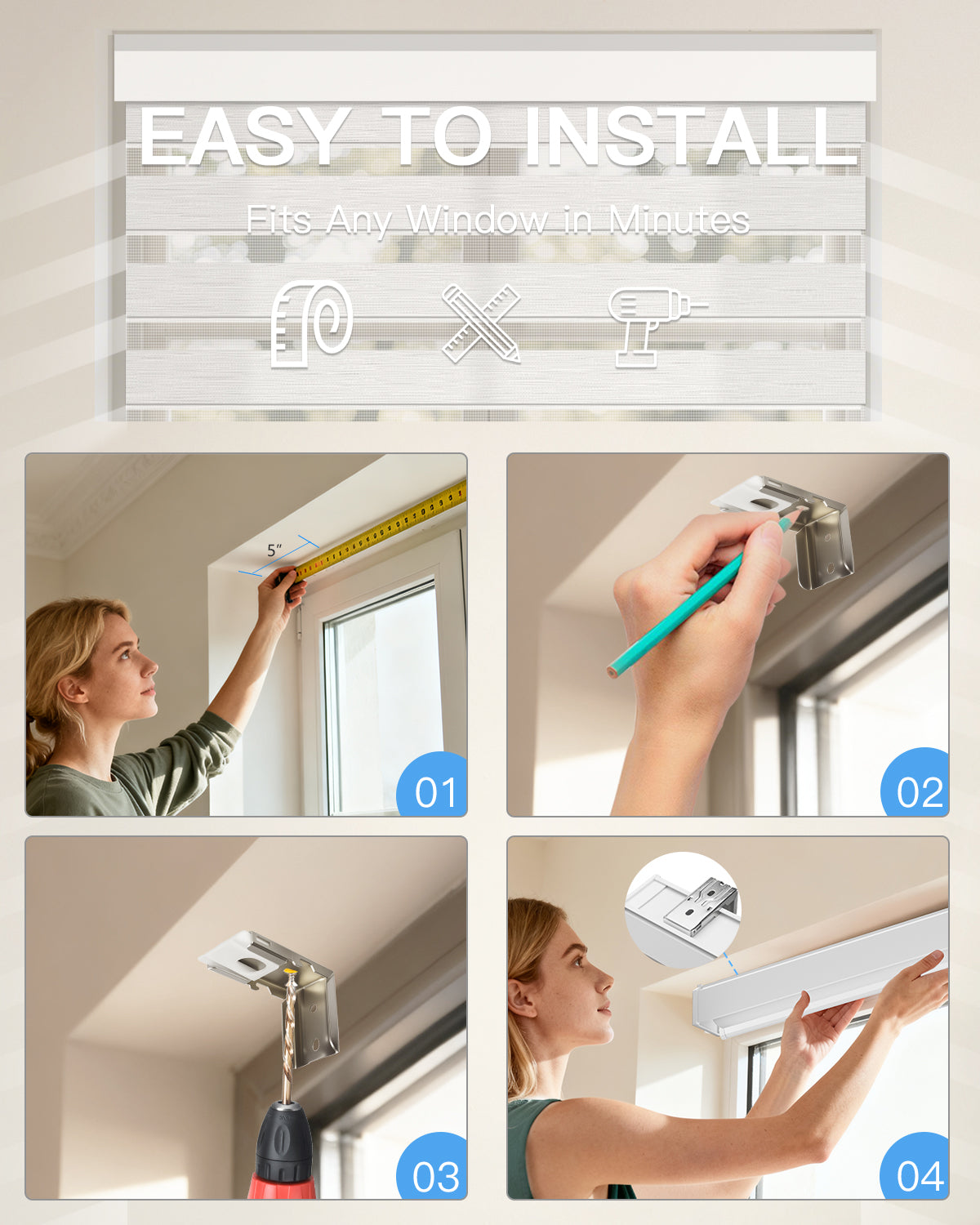 Smart Motorized Zebra Blinds