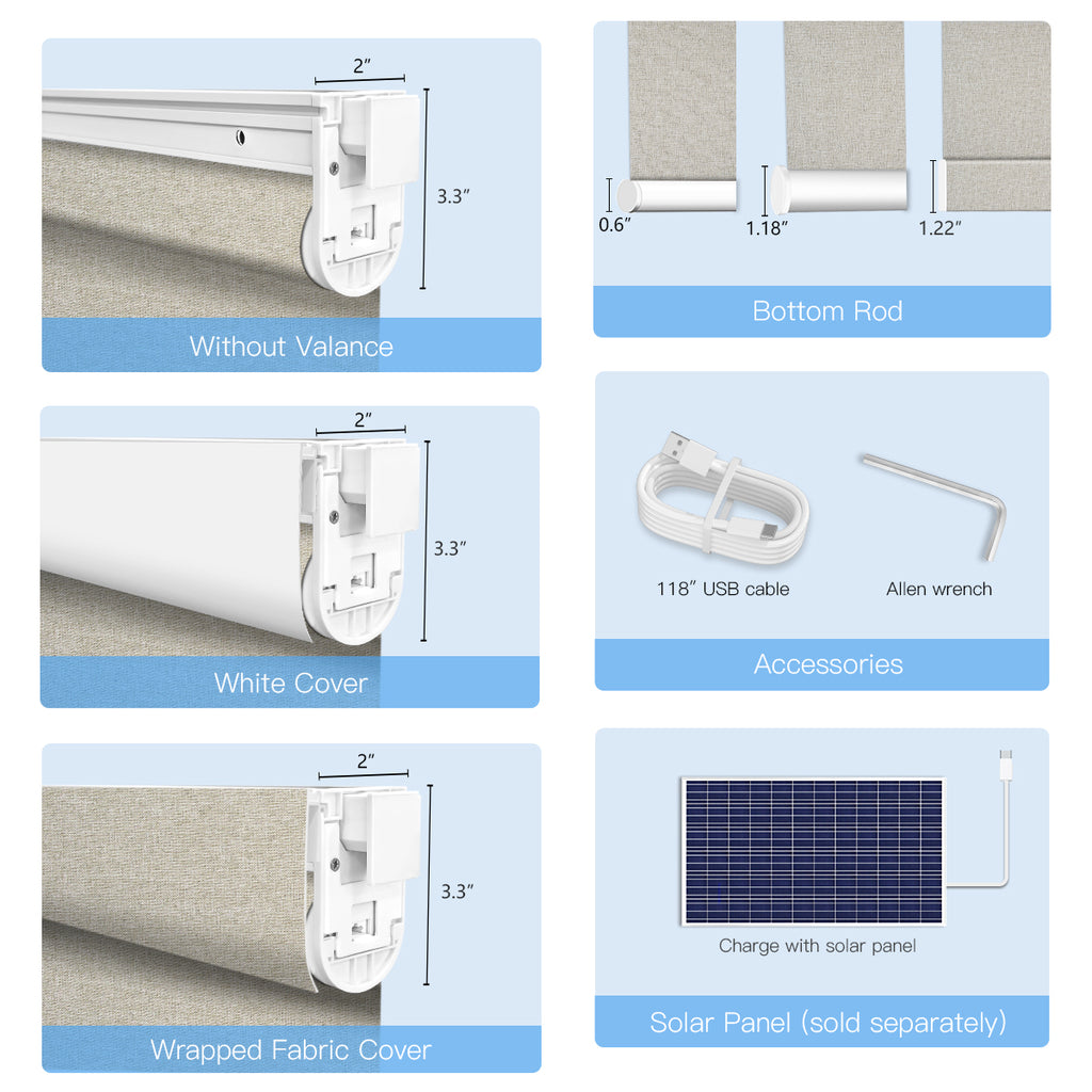 No drill motorized blackout roller shade fabric beige