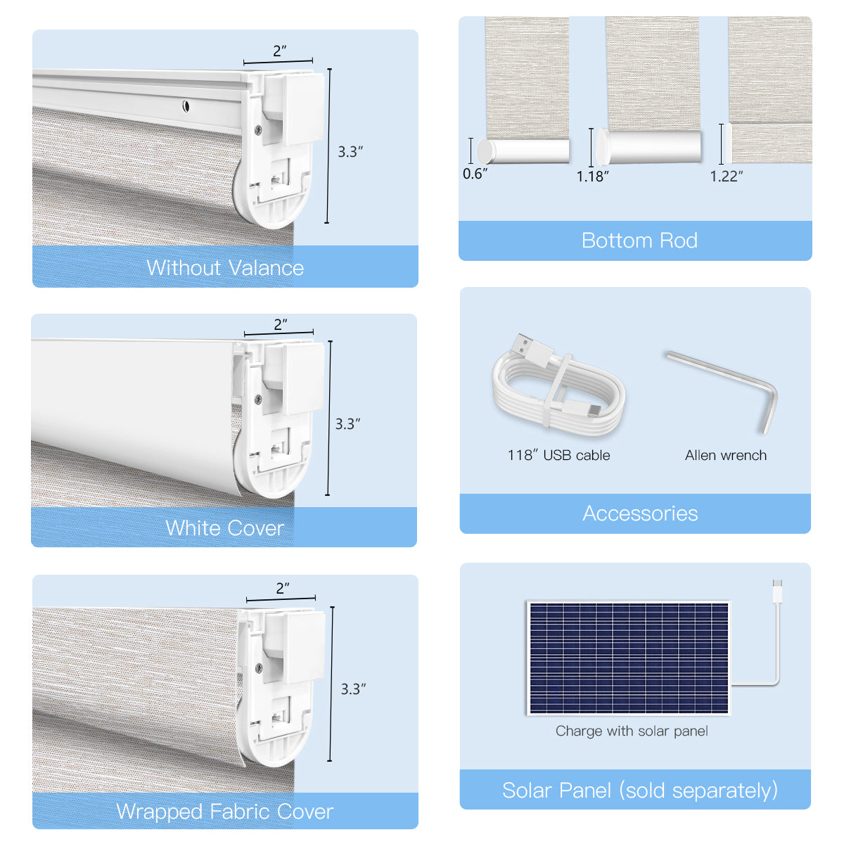 No-Drill Motorized Light Filtering Roller Shades