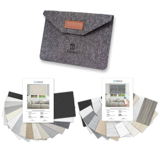 Fabric Samples for 100% Blackout Roller Shade and Zebra Blind (2 PCS) - Tokblind official