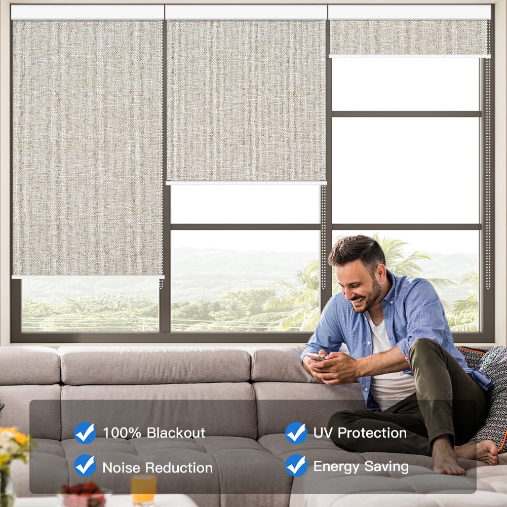 Manually Controlled Corded Blackout Roller Shade - Tokblind official