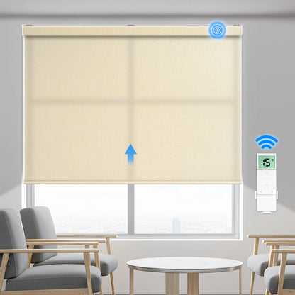 Motorized Light Filtering Roller Shade (Fabric Wrapped) - Tokblind official