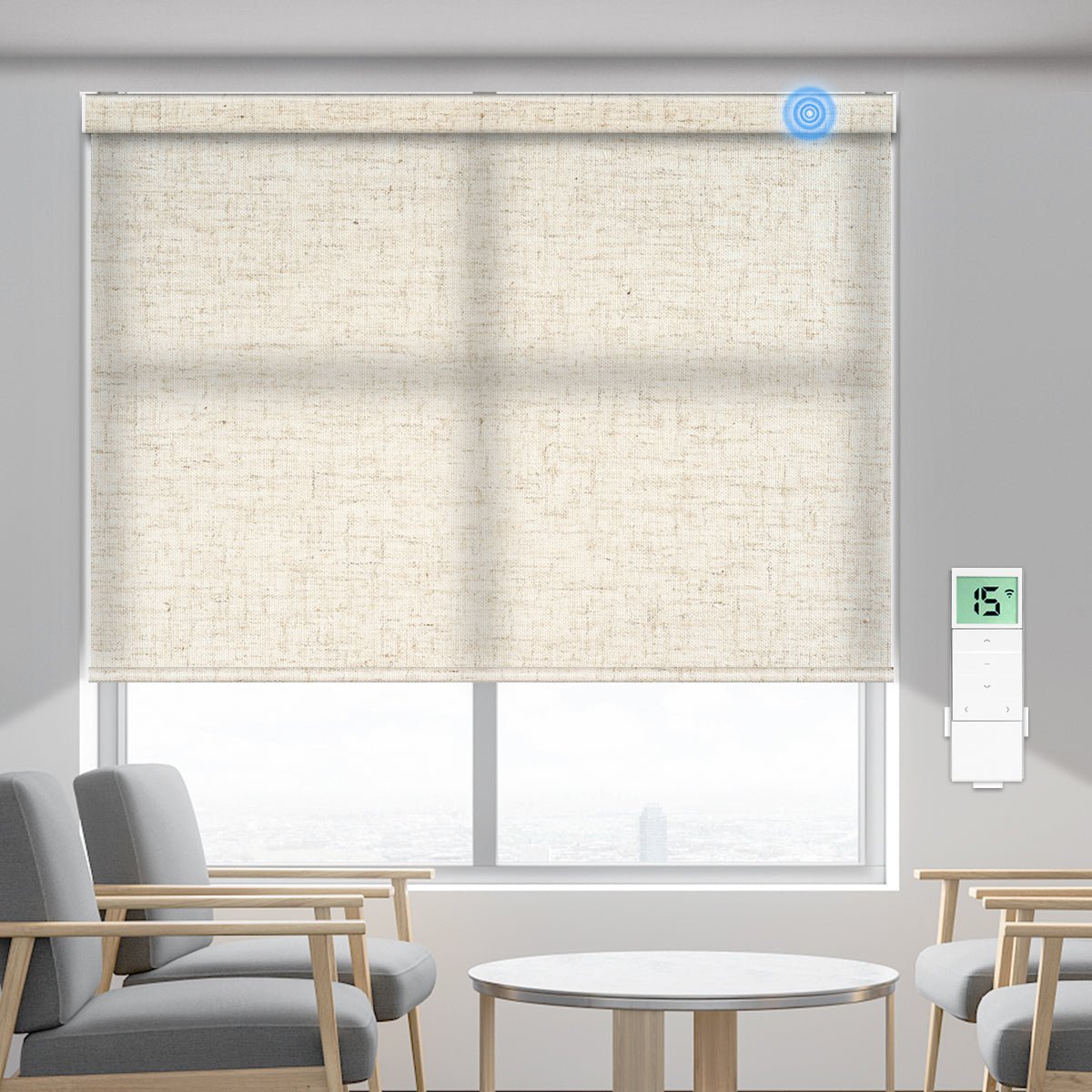 Motorized Light Filtering Roller Shade (Fabric Wrapped) - Tokblind official