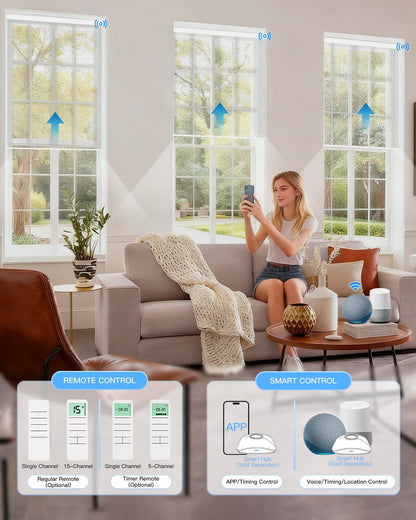 Motorized Light Filtering Roller Shades - Sheer White - Tokblind official