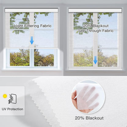 Motorized Light Filtering Roller Shades - Sheer White - Tokblind official