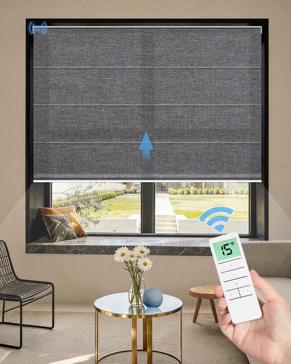 Motorized Roman Shades – Light Filtering, Customizable - Tokblind