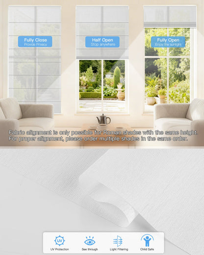 Motorized Roman Shades – Semi Sheer, Customizable - Tokblind