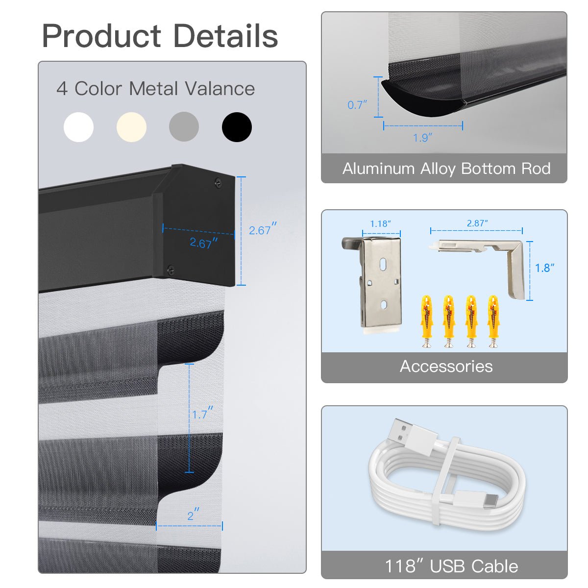 Motorized Sheer Shade - Light Filtering Black - Tokblind official