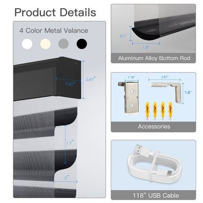 Motorized Sheer Shade - Light Filtering Black - Tokblind official