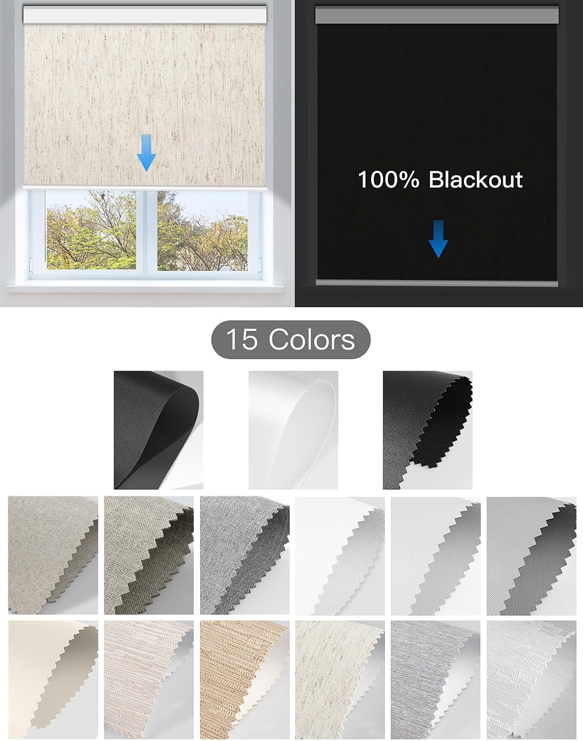 Roller Shade Fabric and Zebra Blind Fabric Samples, 3 PCS - Tokblind official